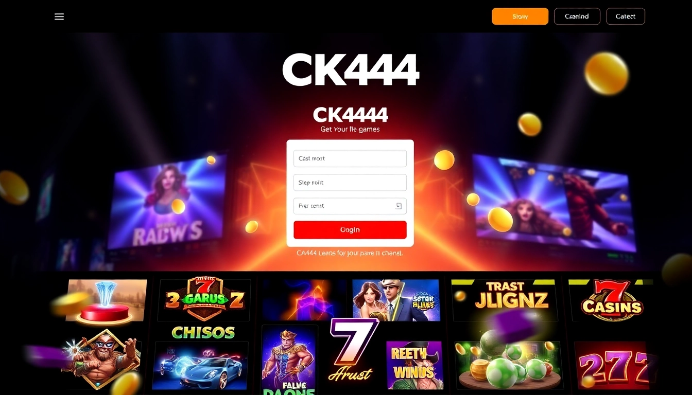 Easy ck444 login page on a secure online gaming platform with vibrant visuals and user-friendly design, ensuring smooth access for players.