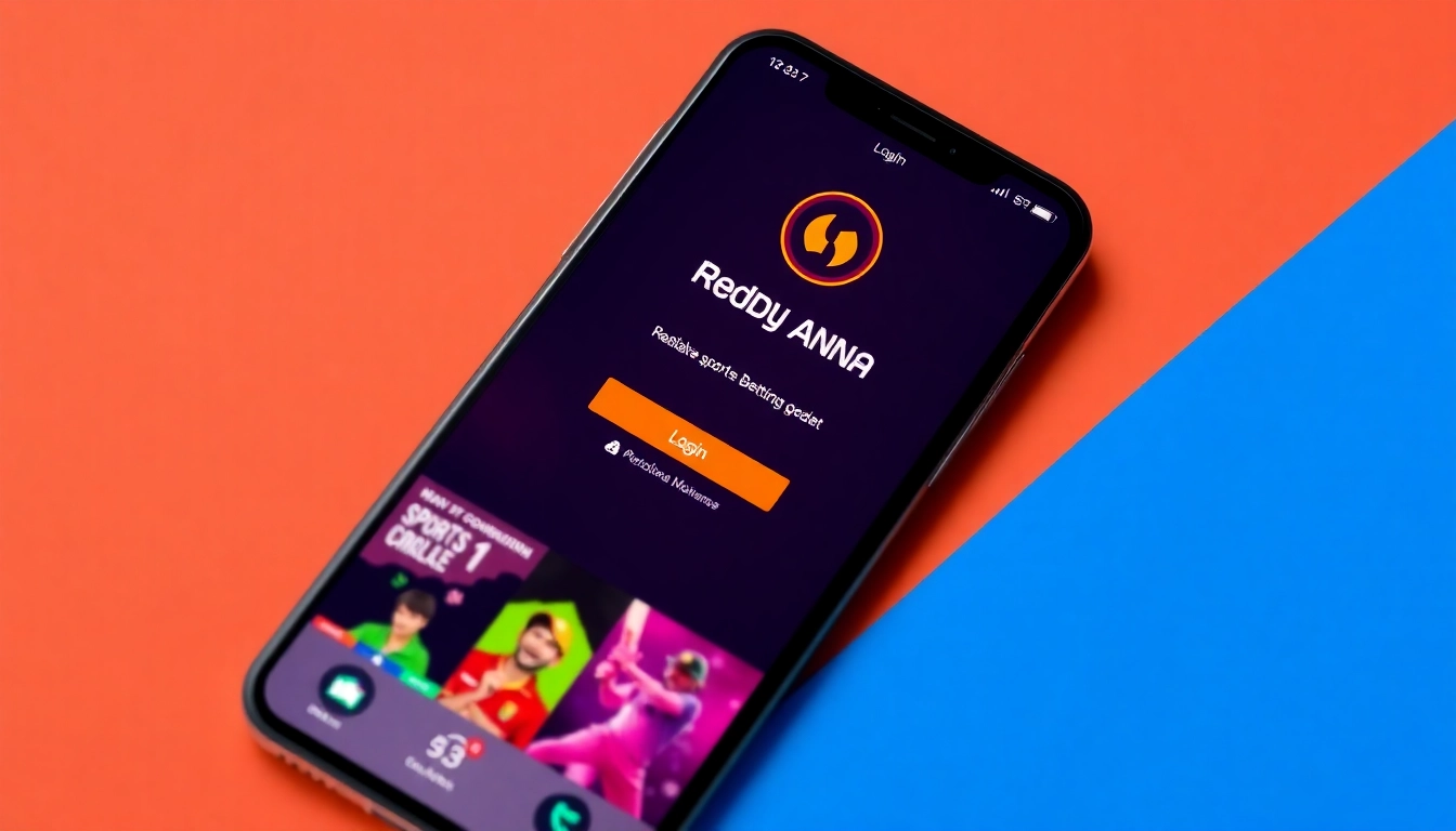 Easy Reddy Anna Login process on mobile app showing sports betting options, designed for quick access and secure gameplay.