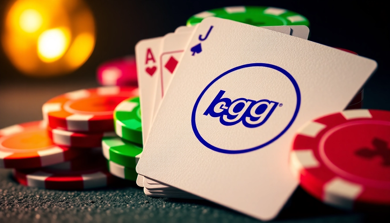 Engaging scene of poker chips and cards with the Clubgg poker logo, highlighting online poker excitement and community vibe for players.