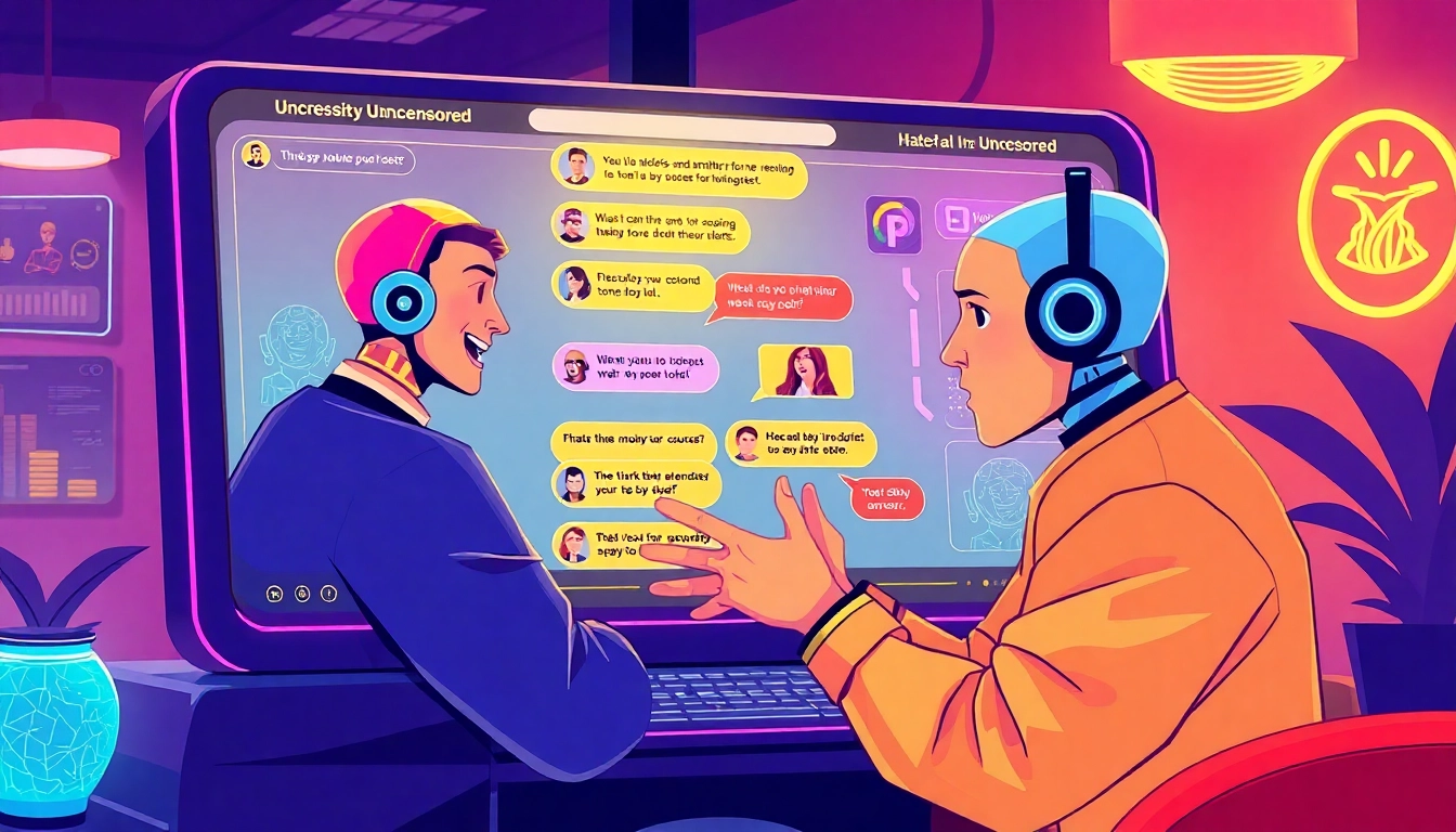 Engaging Spicy AI Chat conversation with vivid visuals and expressive AI characters, showcasing realistic interactions for users seeking uncensored, personalized experiences.