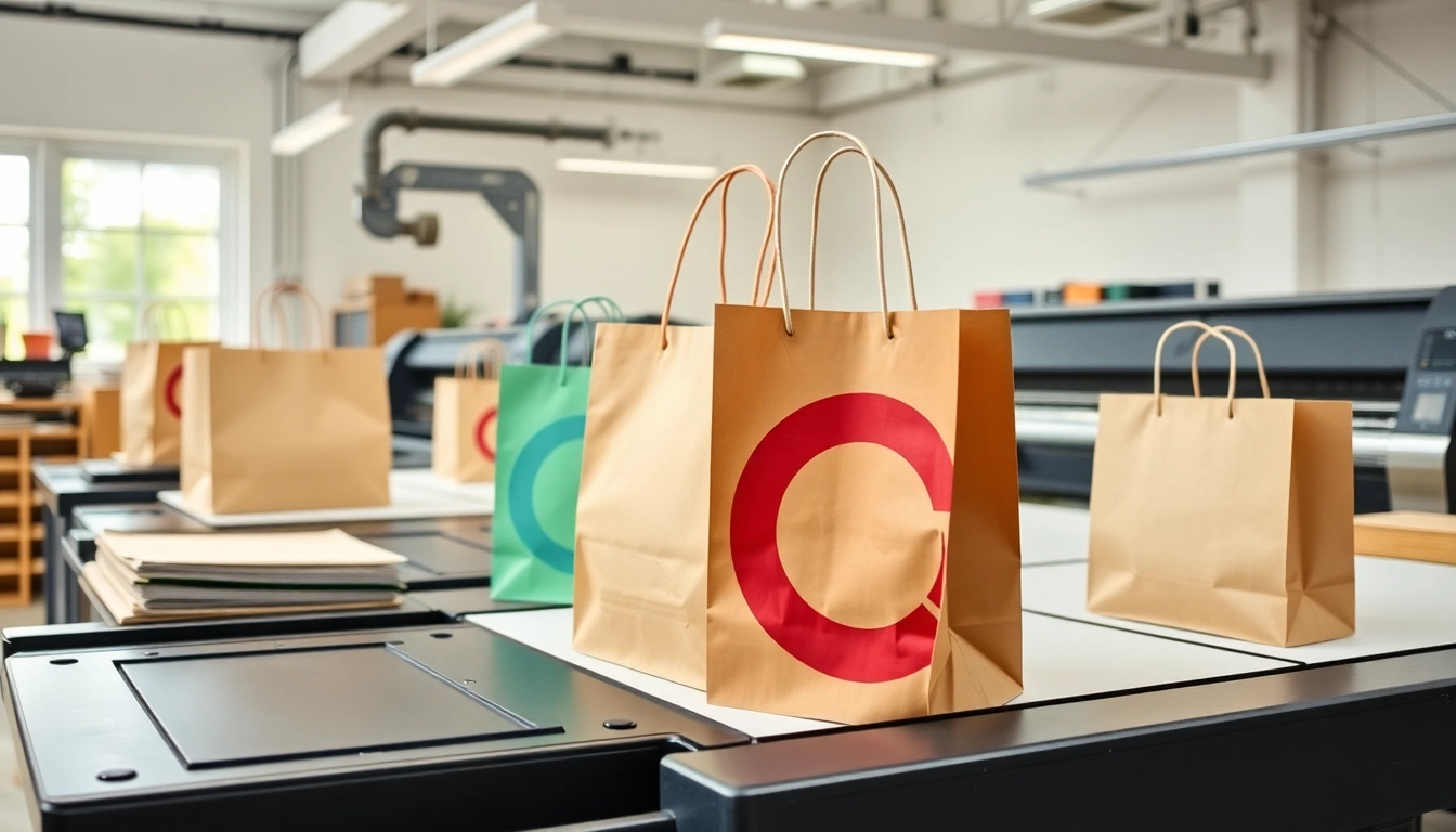 High-quality torba papierowa being printed and folded in a modern production facility with a